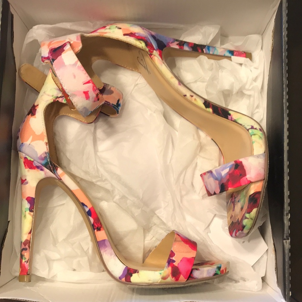 Open toe heels with ankle strap